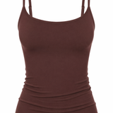 Chocolate Adjustable Strap Slim Fit Cami