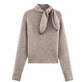 High Neck Jumper with Side Tie Detail
