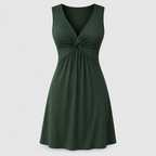 Sleeveless Twist Pattern Short Dress Women Summer