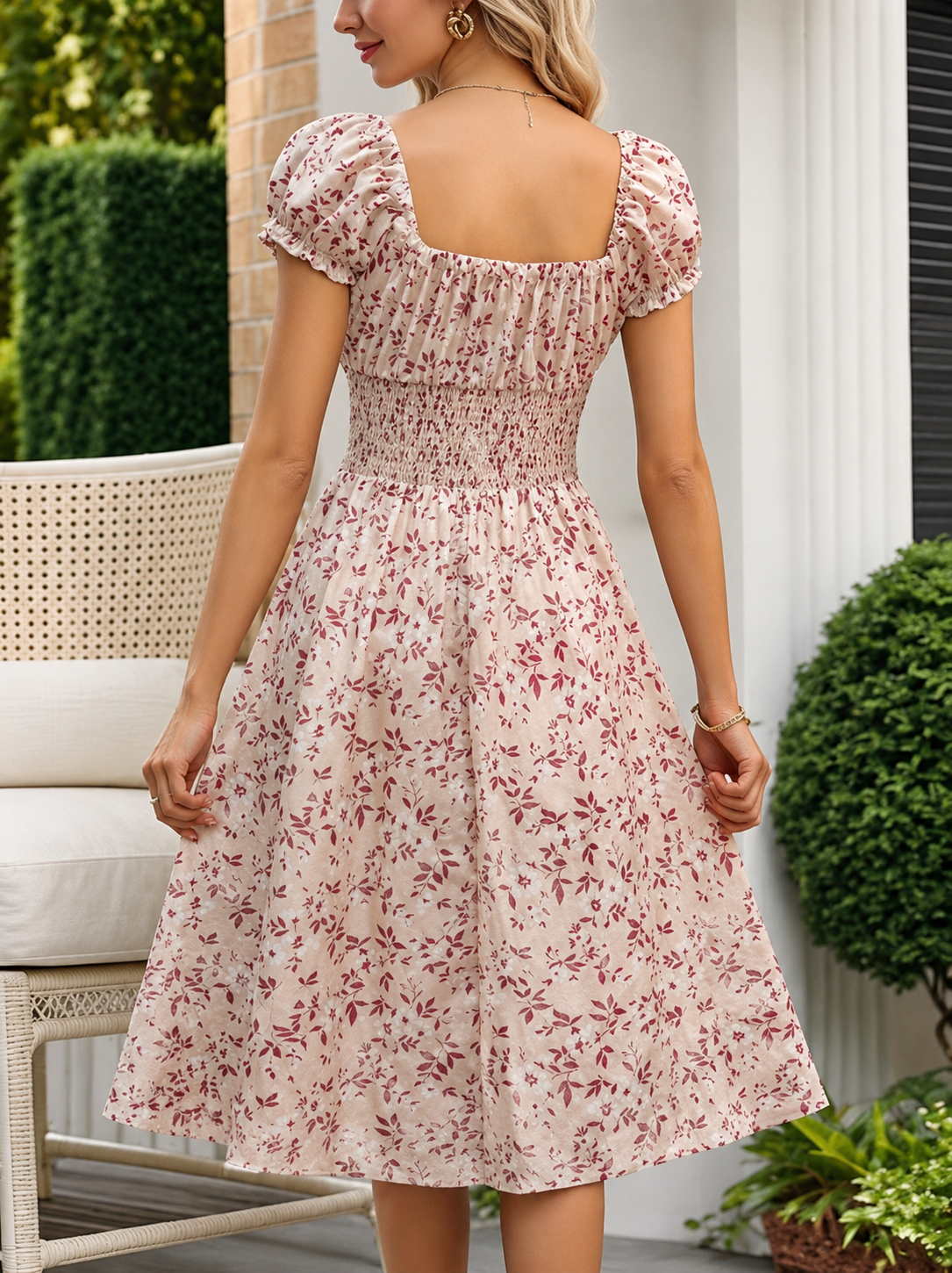 Women Loose Fit Floral Print Casual Summer Dress