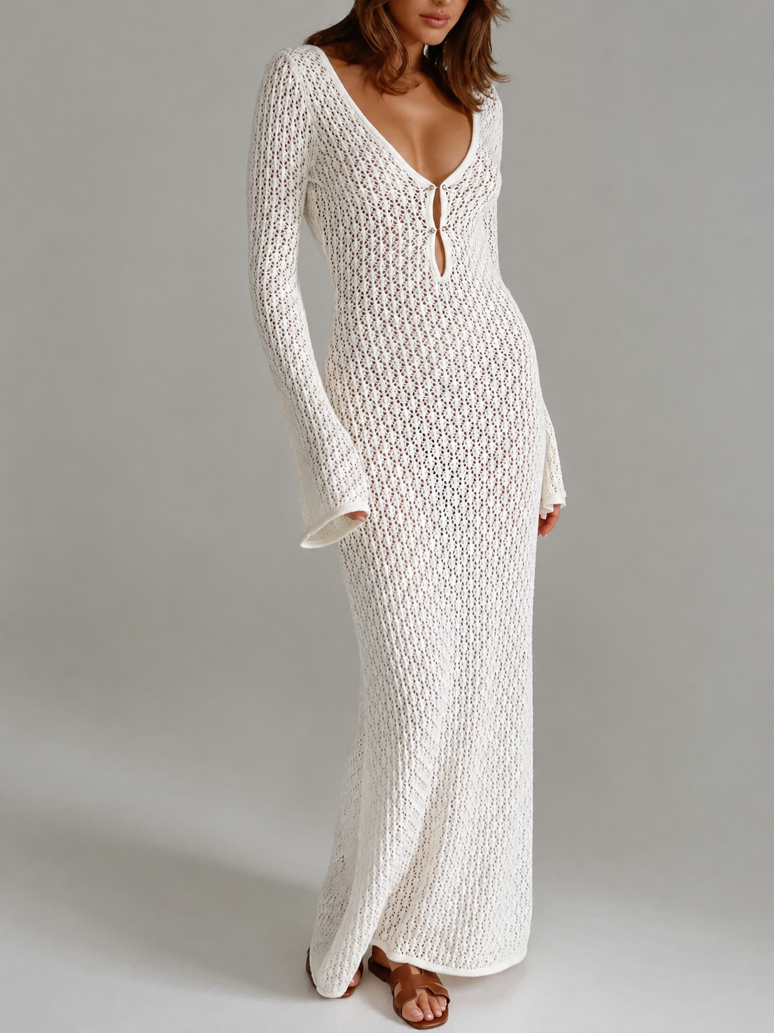 Women's Knit Maxi Dress – Sleeveless Flowy Summer Dress for Beach and Vacation